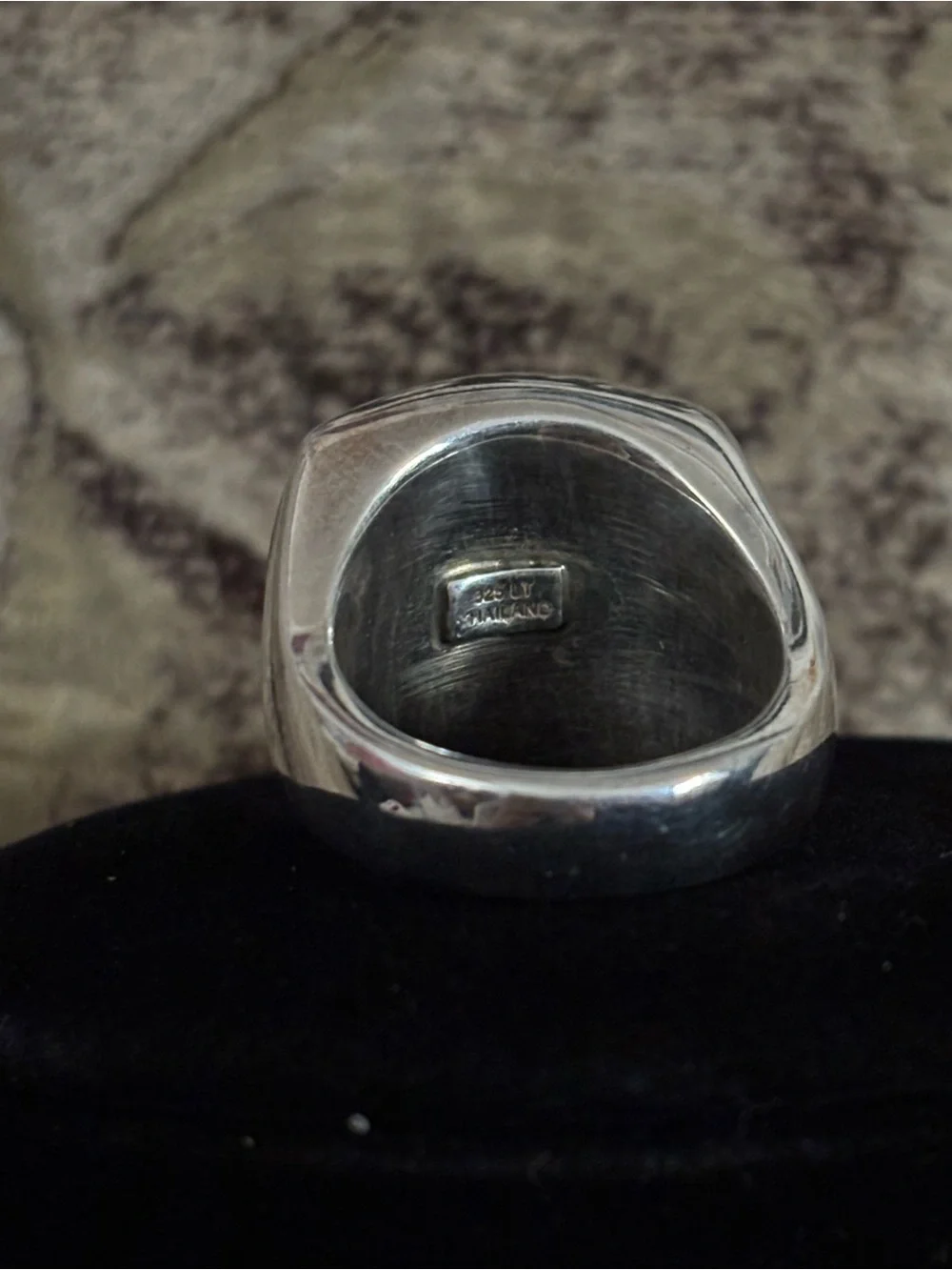 925 Sterling Silver Thailand Vintage Modernist Dome Statement Ring - Size 9